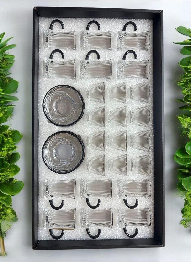 A set of cups of tea and cups of coffee with 36 plates