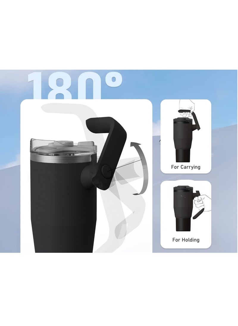 Stainless Steel Insulated Tumbler with 180° Rotating Handle and Lid with Straw, 100% Leak Proof Travel 950ml white