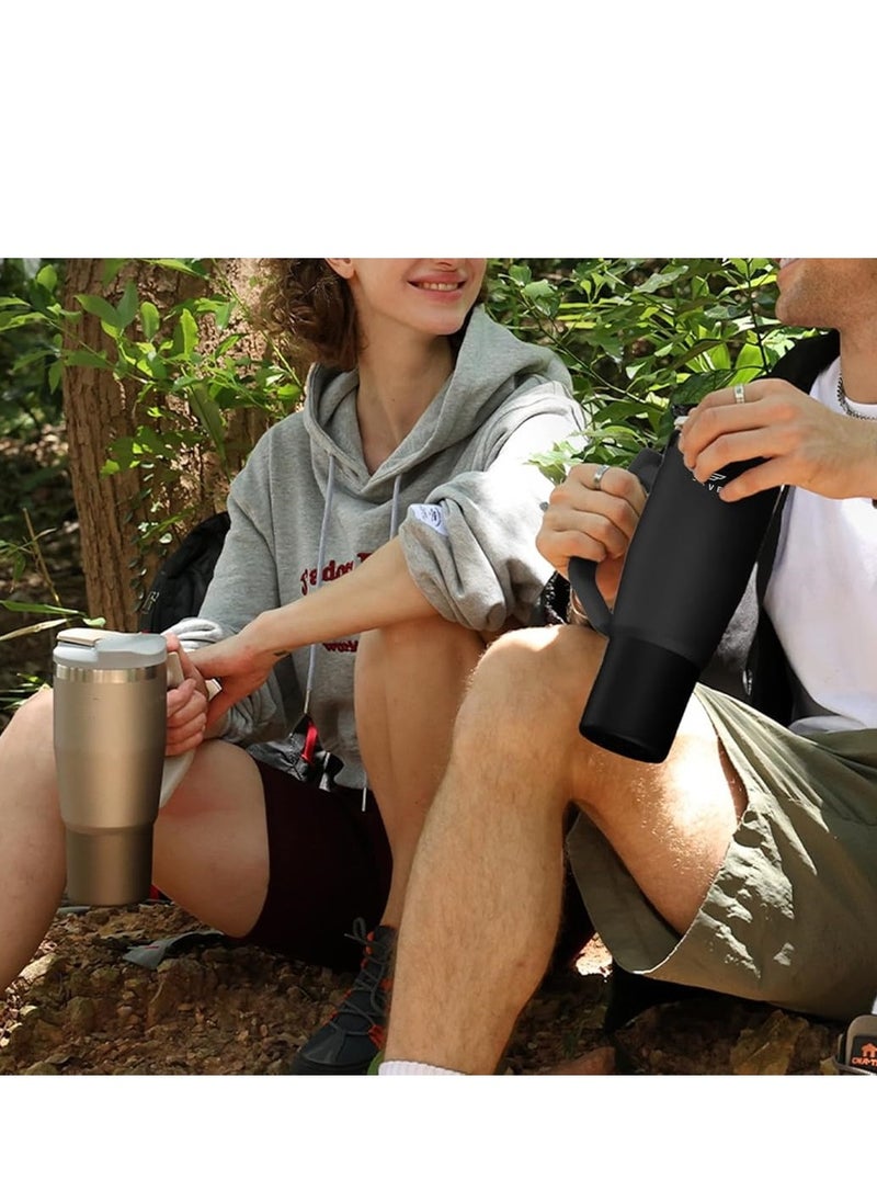 Stainless Steel Insulated Tumbler with 180° Rotating Handle and Lid with Straw, 100% Leak Proof Travel 950ml white