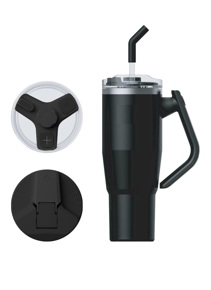 Stainless Steel Insulated Tumbler with 180° Rotating Handle and Lid with Straw, 100% Leak Proof Travel 950ml pink