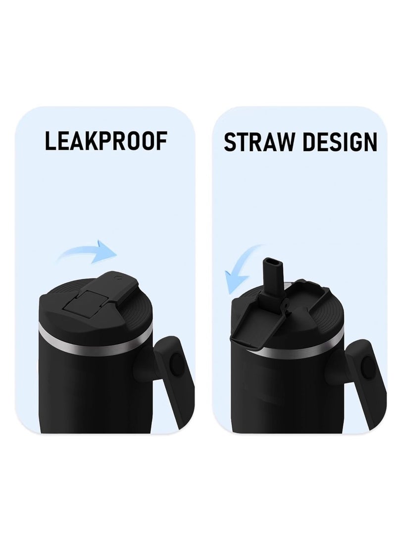Stainless Steel Insulated Tumbler with 180° Rotating Handle and Lid with Straw, 100% Leak Proof Travel 950ml pink