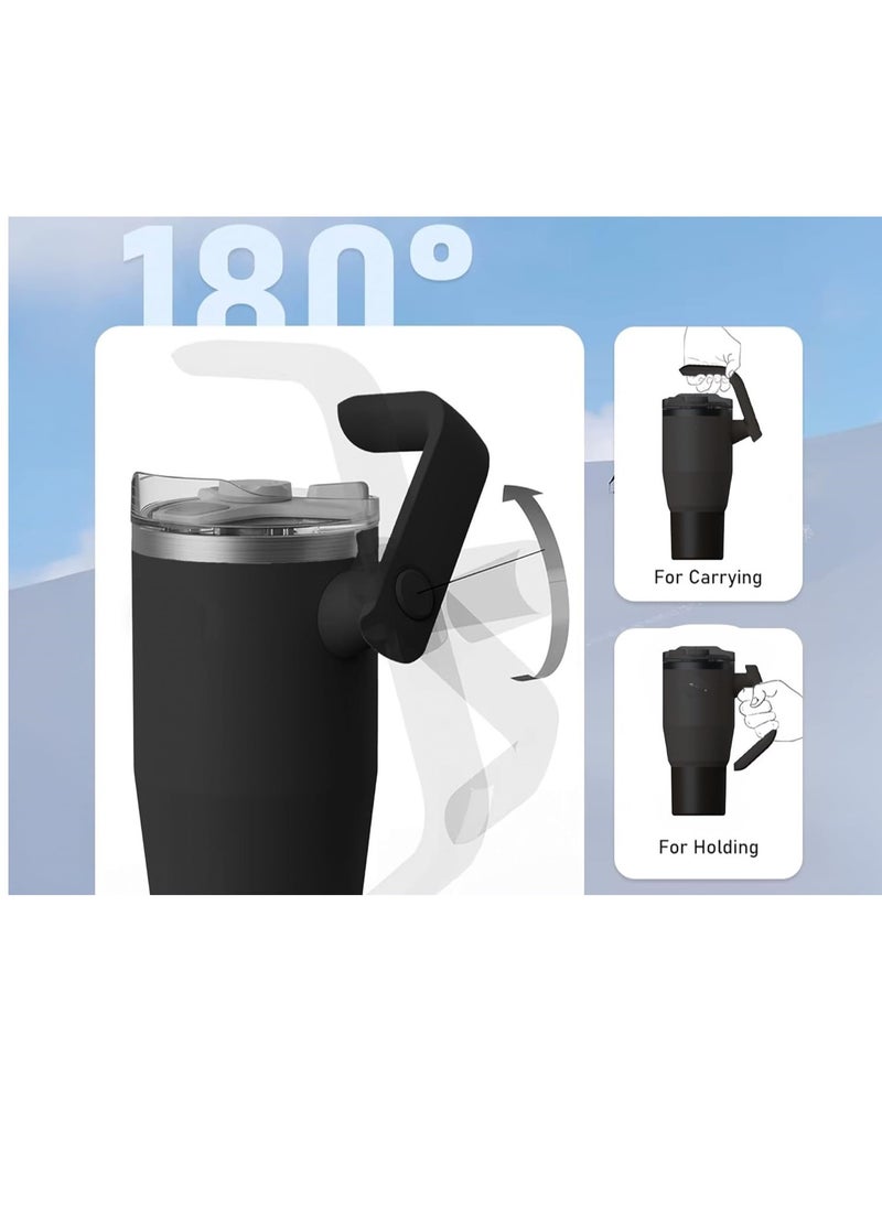 Stainless Steel Insulated Tumbler with 180° Rotating Handle and Lid with Straw, 100% Leak Proof Travel 950ml pink