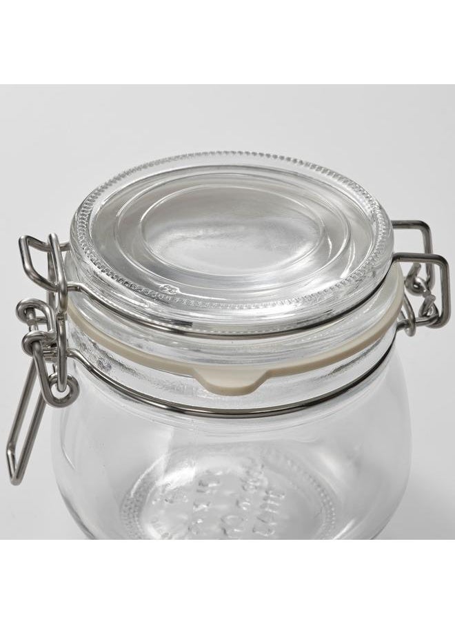 Jar with lid, clear glass, 13 cl