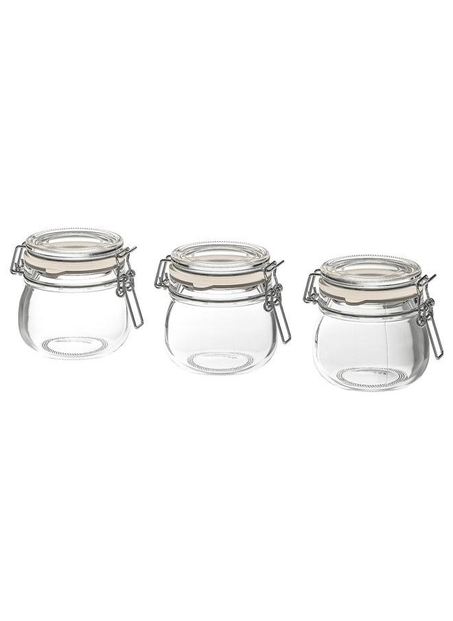 Jar with lid, clear glass, 13 cl