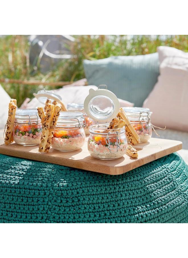 Jar with lid, clear glass, 13 cl