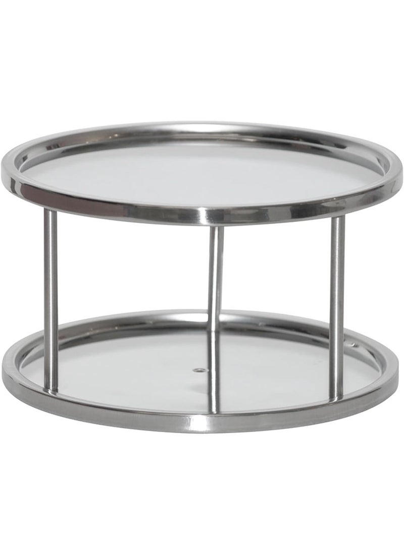 Dial Industries Lazy Susan Stainless Steel Turntable Organizer for Pantry, Cabinet, Countertop, 2 Tier