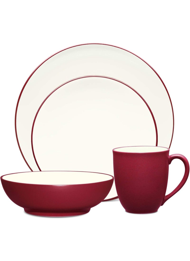 Noritake Raspberry Colorwave 4 Piece Coupe Place Setting