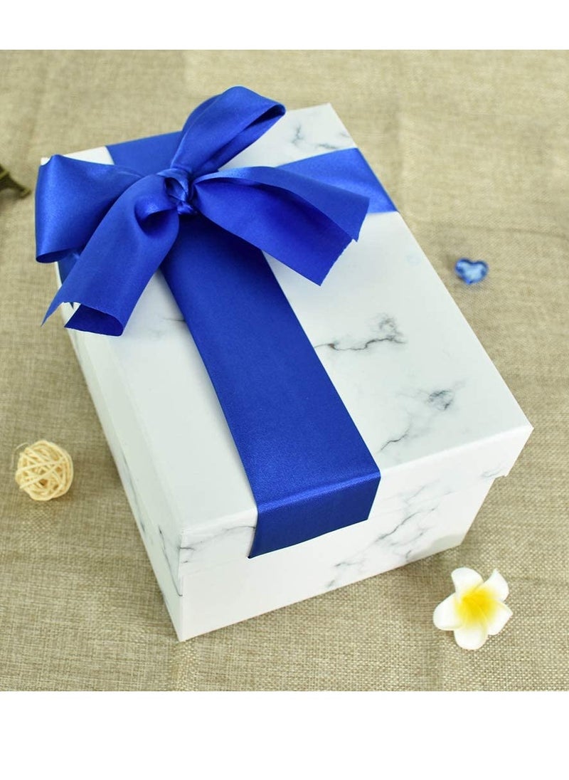 Blue Ribbon, Solid Color Fastener Double Sided Ribbon, Large Ribbon for Car Bow Sewing Craft Gift Wrapping Wedding Party Decor, Opening Ceremony Kit Grand Opening Chair Sash Ornament (4