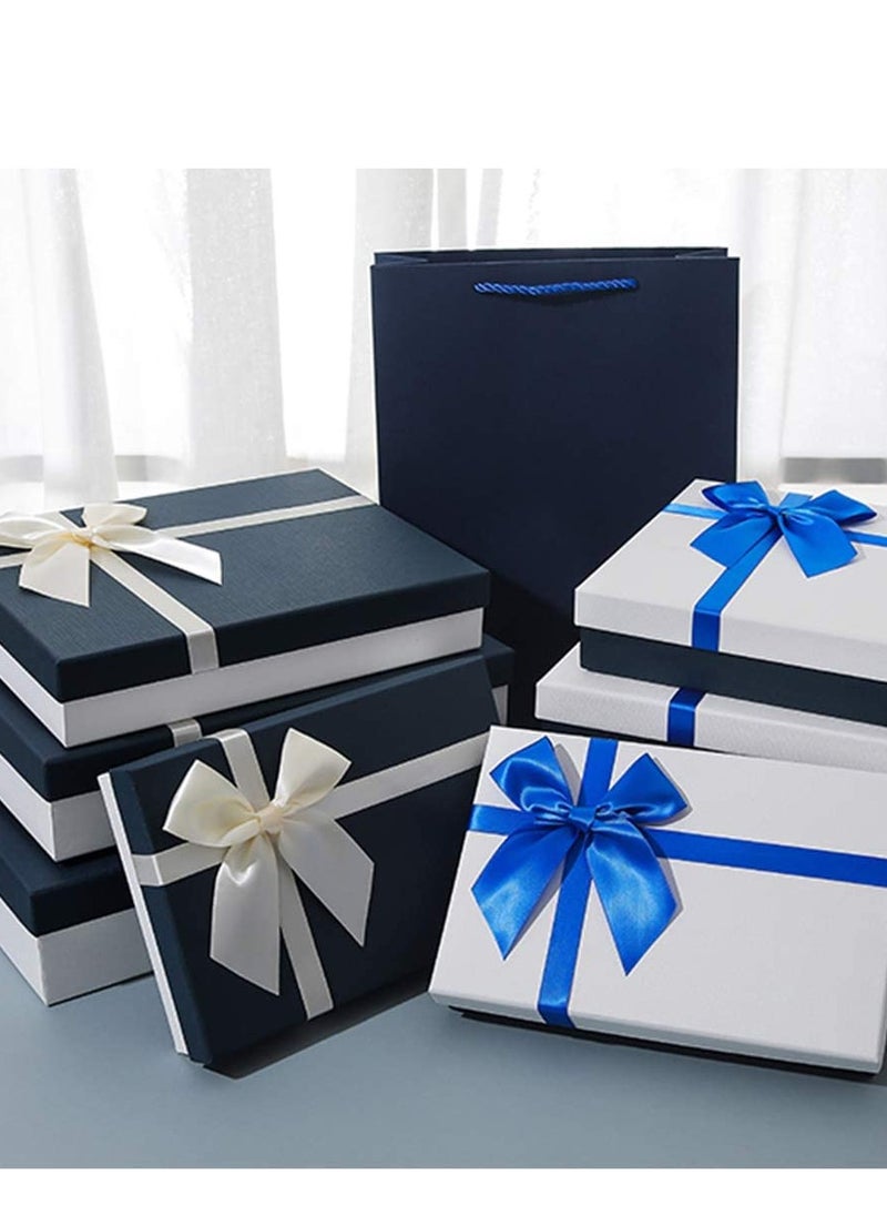 Blue Ribbon, Solid Color Fastener Double Sided Ribbon, Large Ribbon for Car Bow Sewing Craft Gift Wrapping Wedding Party Decor, Opening Ceremony Kit Grand Opening Chair Sash Ornament (4