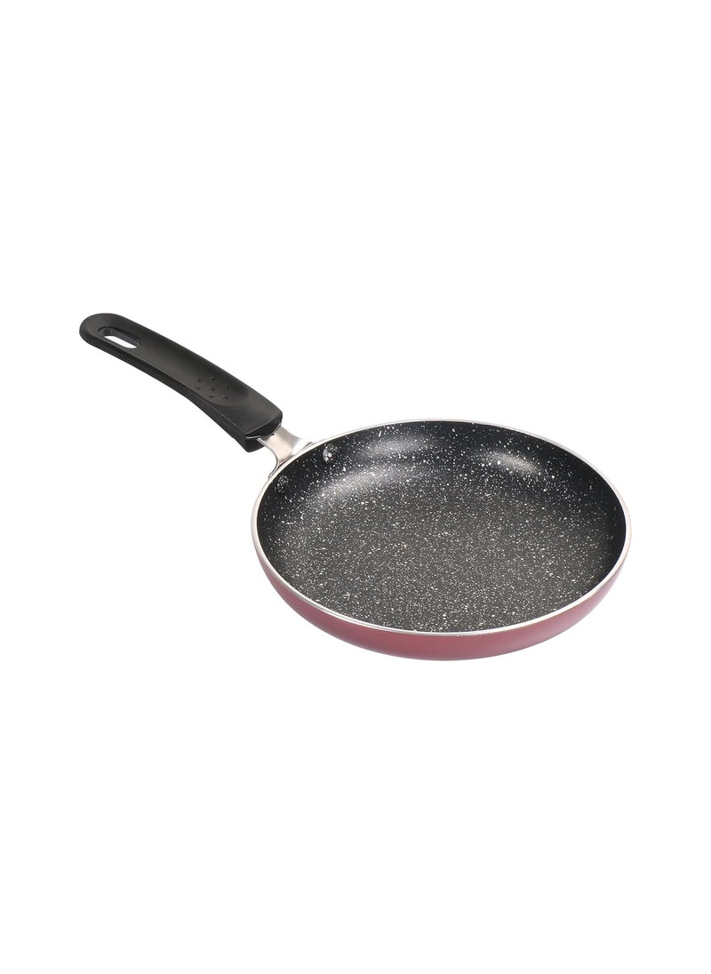 MILTON Pro cook Granito Non Induction Fry Pan 14 cm Burgundy Flame Safe Dishwasher Safe Food Grade Metal Spoon Friendly Non Stick Bakelite Handle 2 Years Warranty
