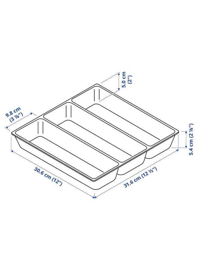 Cutlery tray, white, 32x31 cm