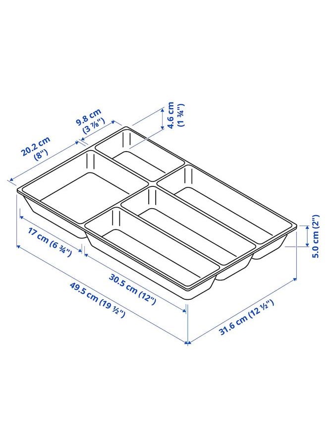 Cutlery tray, white, 32x50 cm