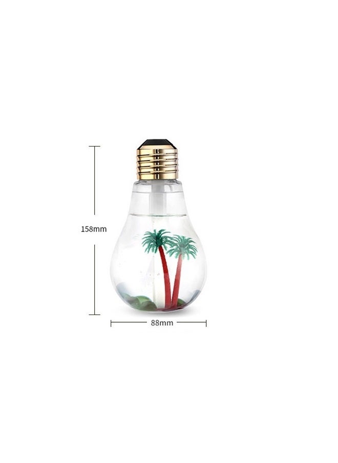 Portable USB Air Humidifier 2W， Bulb Humidifier 400 Ml USB Portable Spray Air Humidifier Suitable for Baby Bedroom Office Car (Gold)