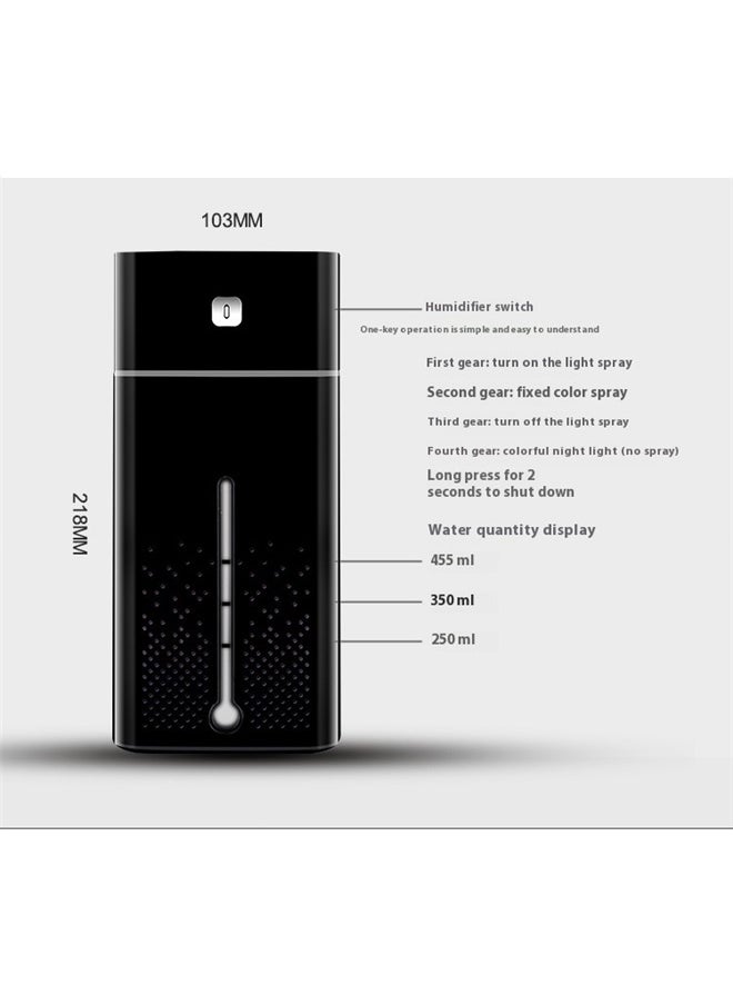 Ultrasonic Air Humidifier Black 103x103x218mm，Smart Car Air Freshener,Scent Diffusers Oils Humidifier,Ultrasonic Atomizer