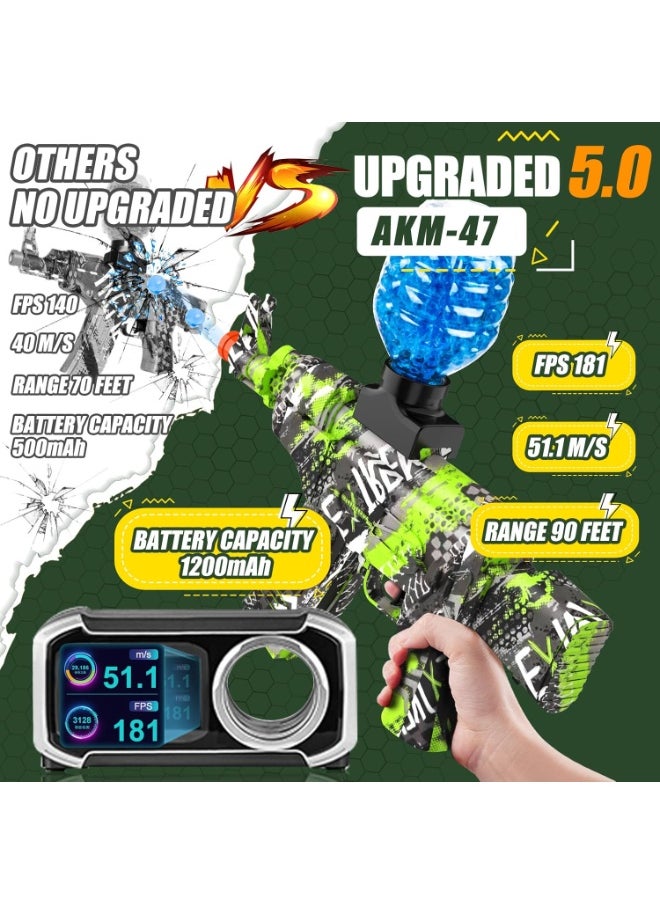 Electric Gel Ball Blaster, High-Speed Gelfire Blaster for Orbeez with Eyewear Safety Googles, Splatter Ball Toys for Outdoor Shooting Game Party Gift Ages 14 & Up - Green