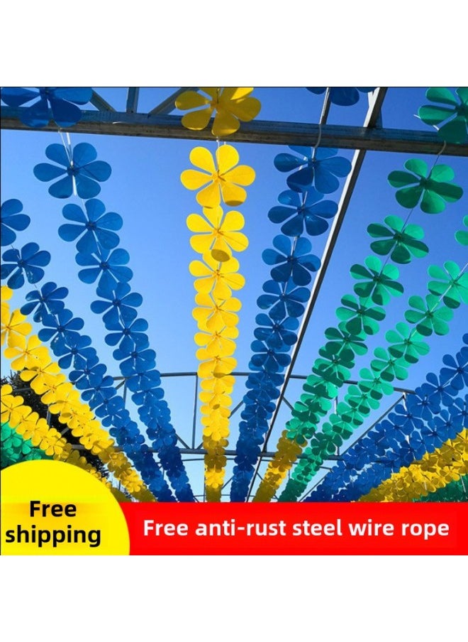 Windmill Six-leaf String Flower Plastic Small Windmill Decoration Kindergarten Outdoor Rotating Suspension Color Free Installation Consignment-Colour:Finished Product Purple ( 10.9m Pcs)