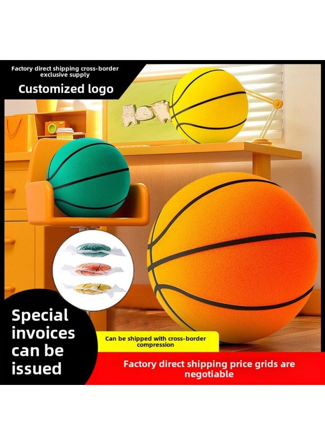 Support Temu Generation Silent Basketball Indoor Sports Training Pat Children Ball Silent Basketball Can Be Compressed By Foreign Trade-Color: Black And Red + Basket-Diameter:No. 3 Silent Ball  Comes With A Net Bag