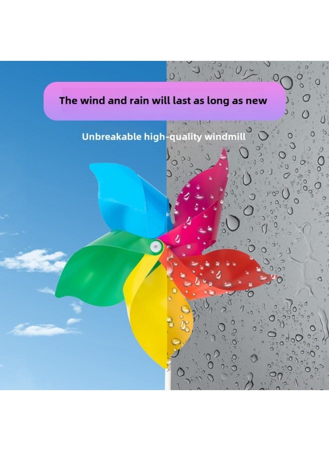 Color Plastic Hand-held Small Windmill Outdoor Scenic Kindergarten Ornaments Children's Toys Stall Windmill Manufacturers Wholesale-Color:20cm Five-leaf Solid Color 100 Pack-Specifications:Solid Rod