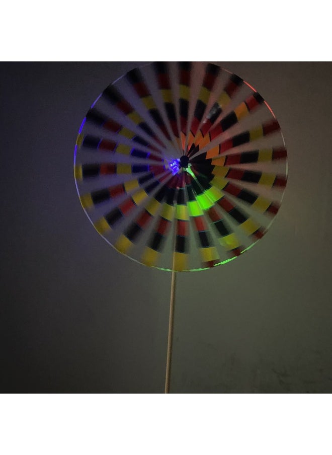 Traditional Retro Old Beijing Windmill Children Cartoon Colorful Bright Toy Windmill Plastic Park Decoration Wholesale-Specifications:Flash Large Single Layer (electronic Lamp)