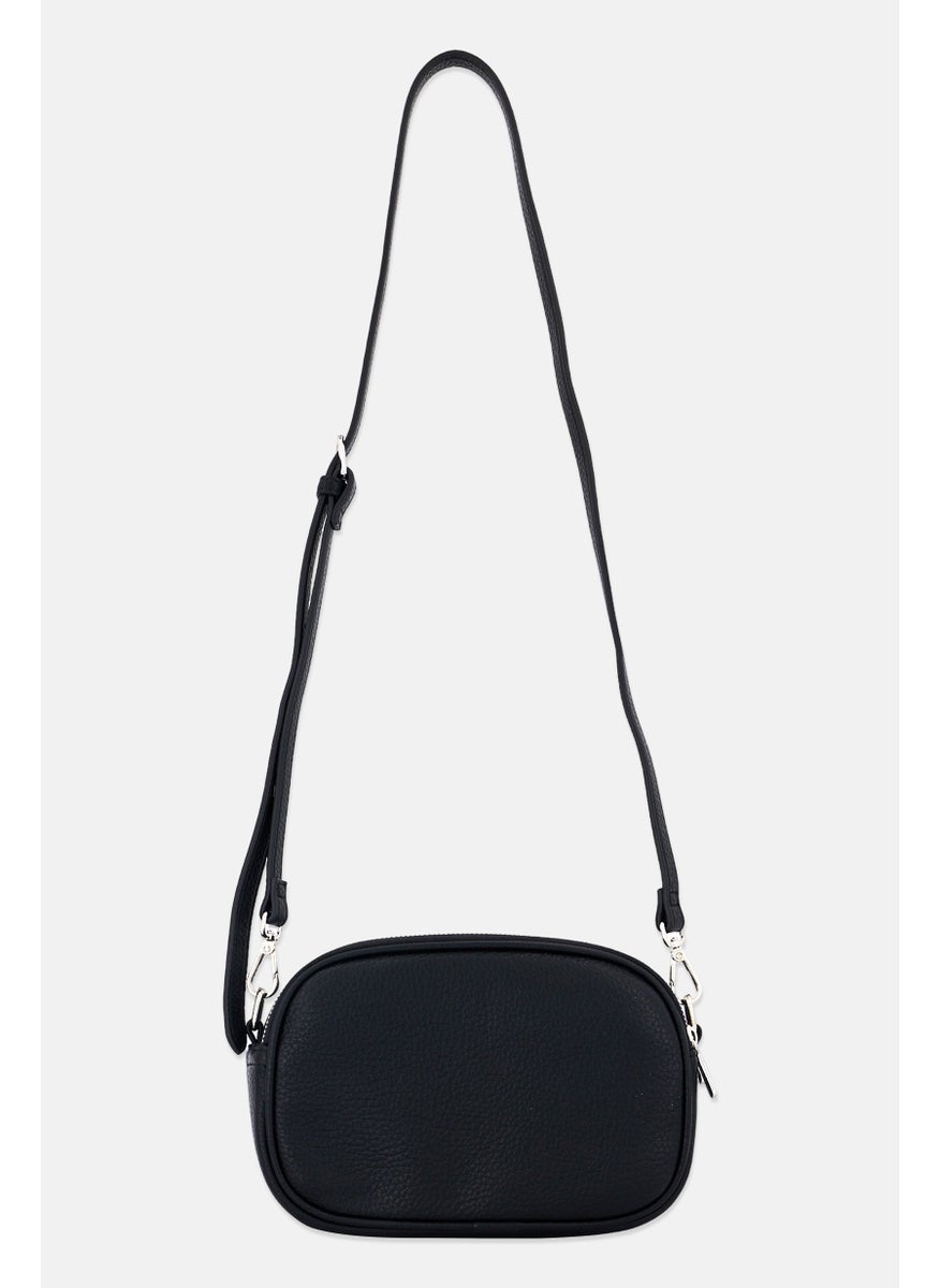 Women Brand Logo Cross Body Bag, Black