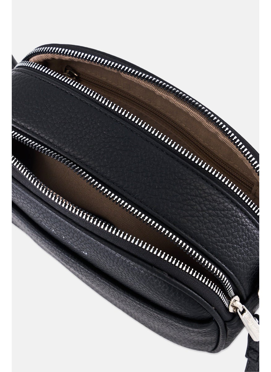 Women Brand Logo Cross Body Bag, Black