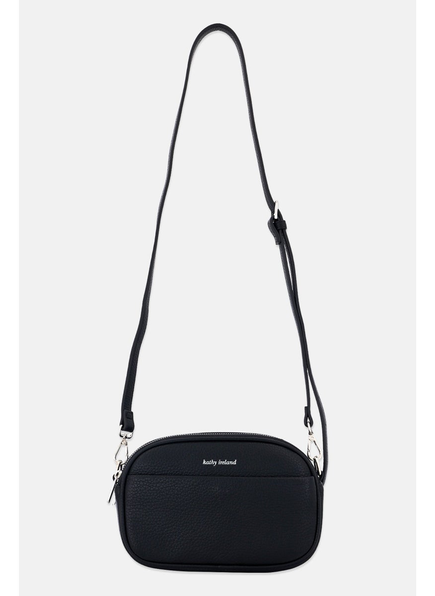 Women Brand Logo Cross Body Bag, Black