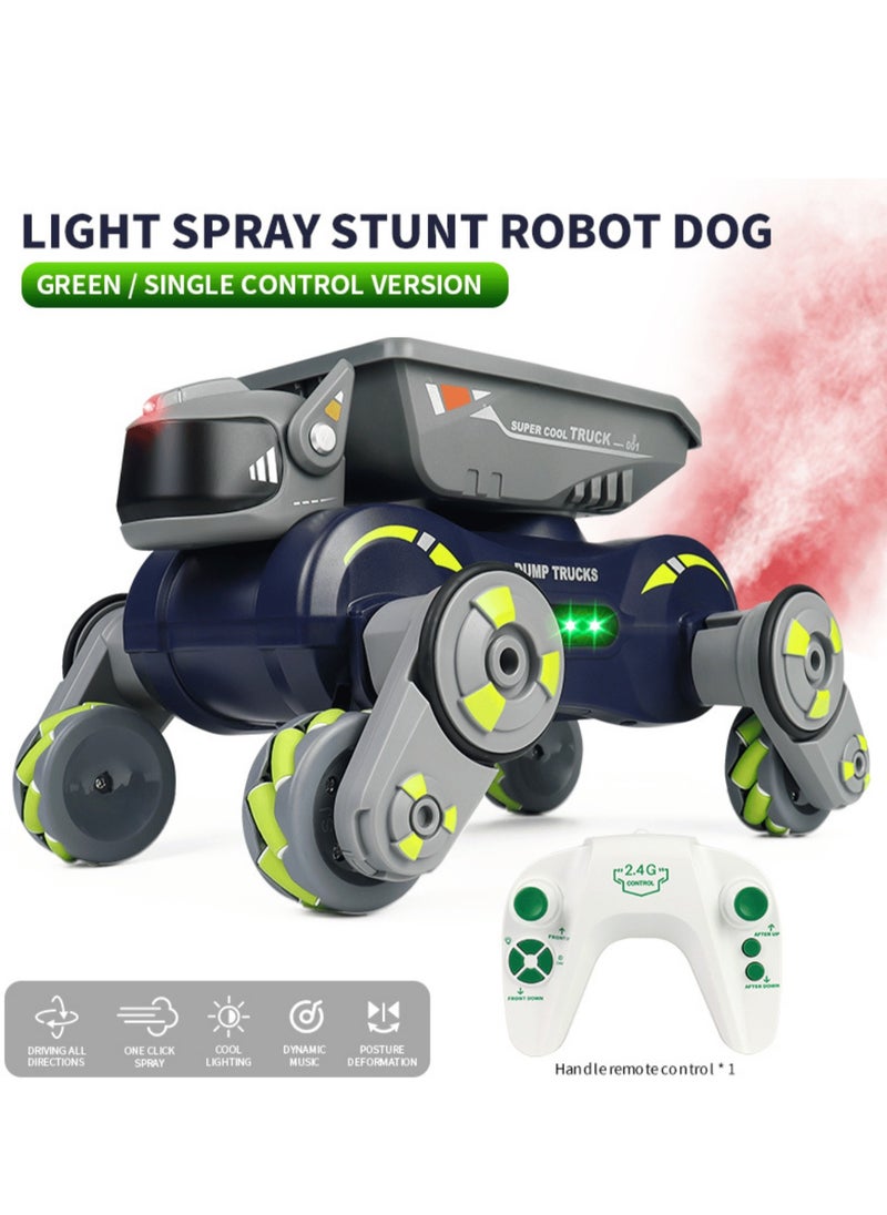 2.4G Remote Control Stunt Car with Light Muisc Spray, 2.4GHz 360° Rotation 4WD Remote Control Robot Dog Car for Kids Boys Girls