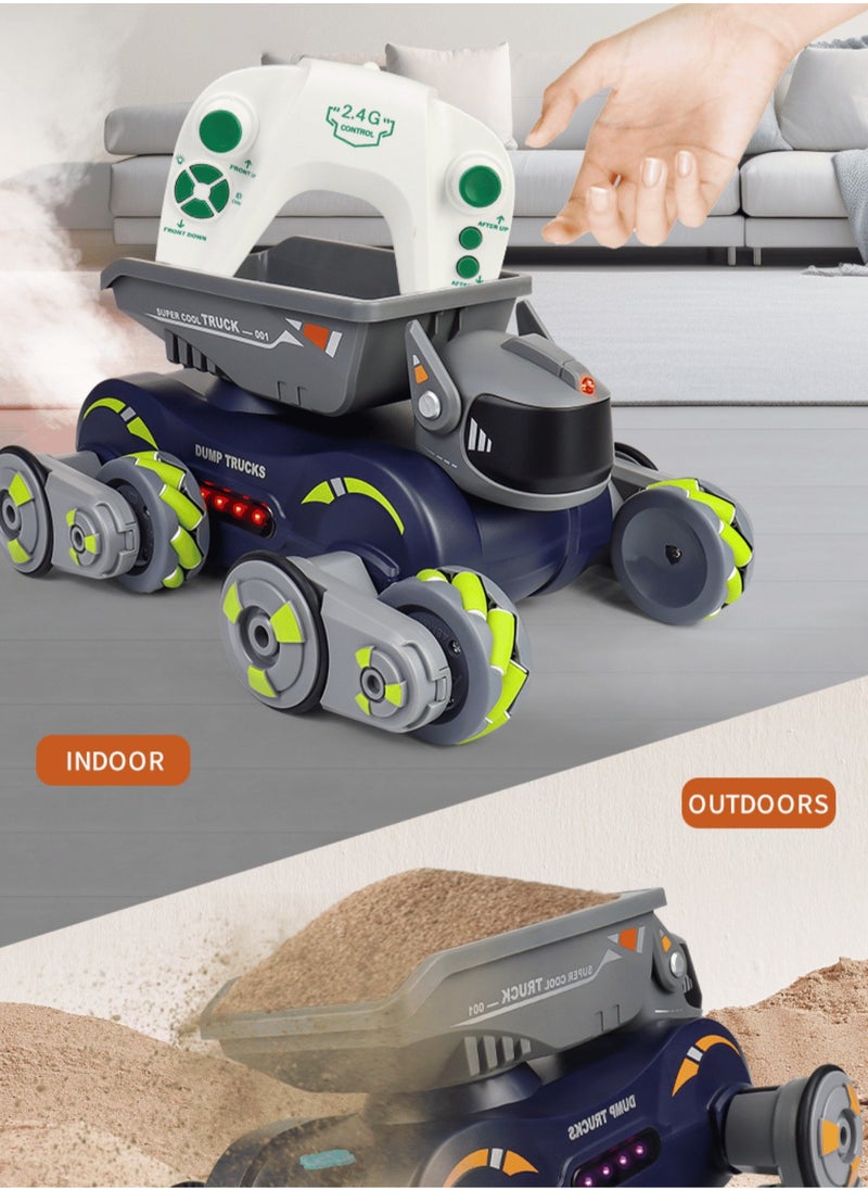 2.4G Remote Control Stunt Car with Light Muisc Spray, 2.4GHz 360° Rotation 4WD Remote Control Robot Dog Car for Kids Boys Girls