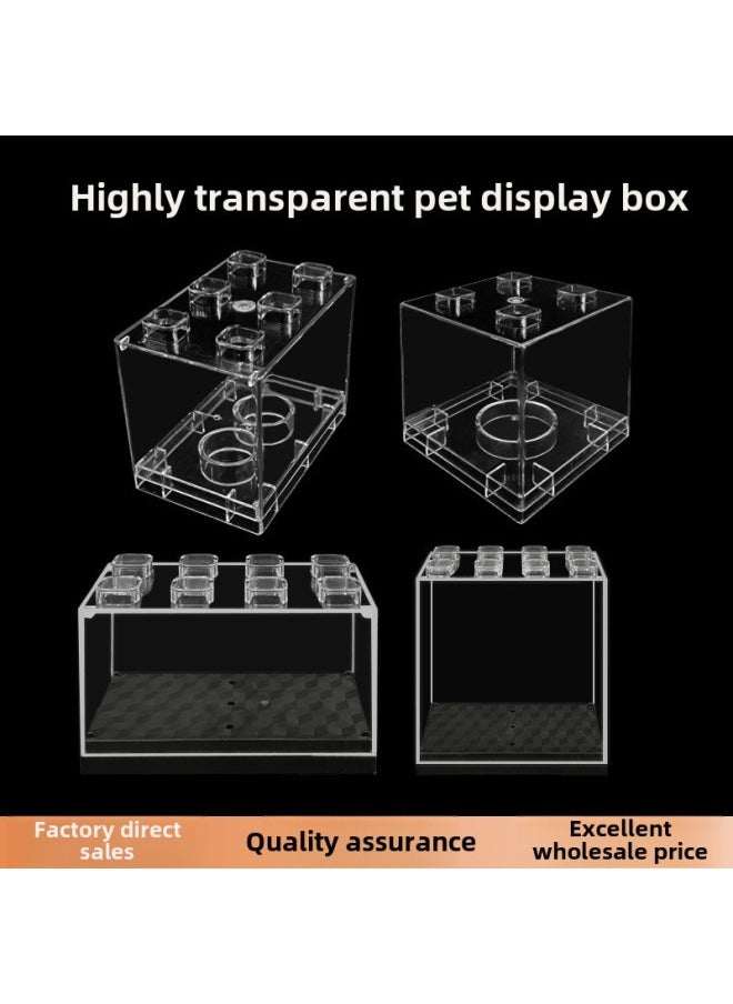Mate Blind Box Trendy Play Bag Shoes Acrylic Building Block Display Box LaBubu Hand Manikin Transparent Car Model-Color:1001 Square Large Size
