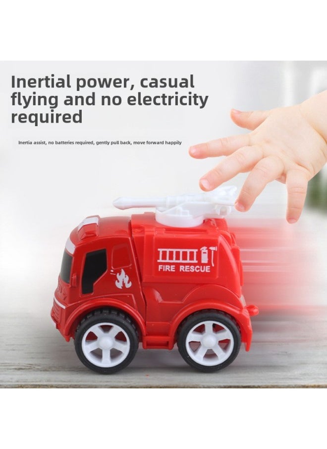 Children's Toy Car Alloy Inertia Car Model Q Version Cartoon Toy Car Model Parking Lot View Small Car Doll-Color:Q Version Alloy Engineering Vehicle Four Random (price For A Price)