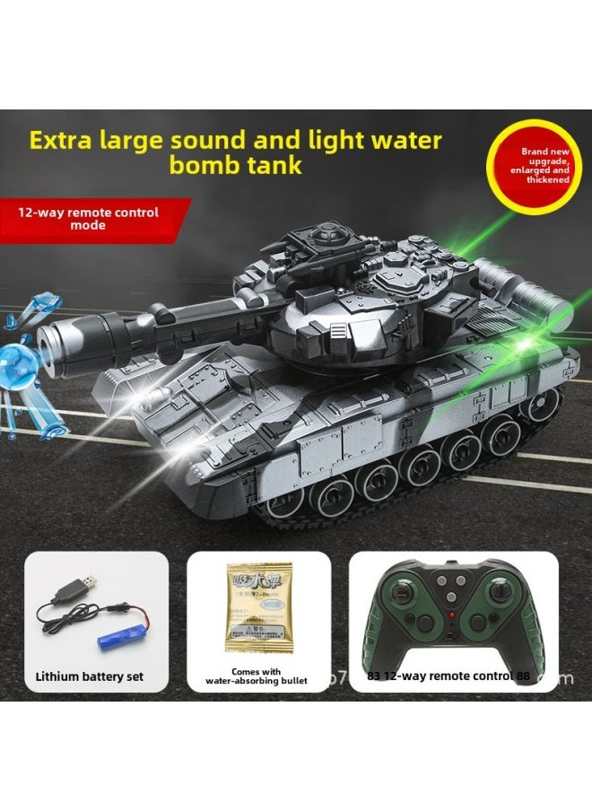 Remote Control Tank Toy 2.4G Cannon Launching Metal Crawler Charging Electric Simulation Battle Off-road Vehicle Model-Color:[camouflage Brown] 12-channel Remote Control Tank - Rotatable - Can Be Launched + 500 Shells-Specifications:Color Box Packaging + 4 Batteries + Charging Cable
