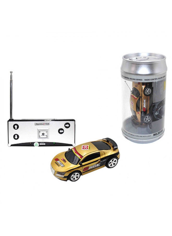 Ultra-small Mini Rechargeable Unlimited Remote Control Car Coke Can Sports Car Drift Racing Boy Car Toy-Colour:Gold 40hz Innovative Model-Proportion:Remote Control Charging + Free Dry Batteries + Tools