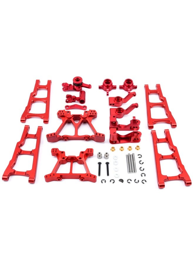 Traxxas Slash4x4 Dead Mouse 727 Upgrade Metal Accessories Steering Cup Steering Assembly Rear Axle Seat-Color:Front Shock Absorber Seat Red