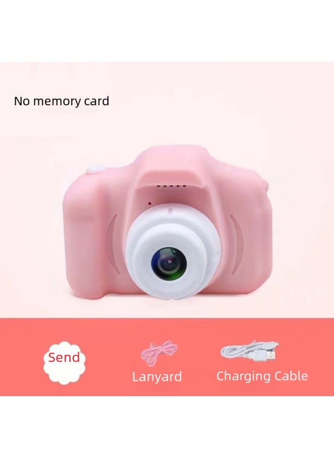 X2 Children's Digital Camera Photo Video Children's Gift Mini Camera Style Insert Memory Card-Color:Pink 16g