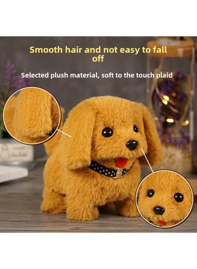 Children's Pet Simulation Rabbit Dog Doll Plush Electric Toy Vocal Walking Calling Electric Men And Women-Color:Colorful Rabbit (pink Yellow)-Specifications:Opp Bag