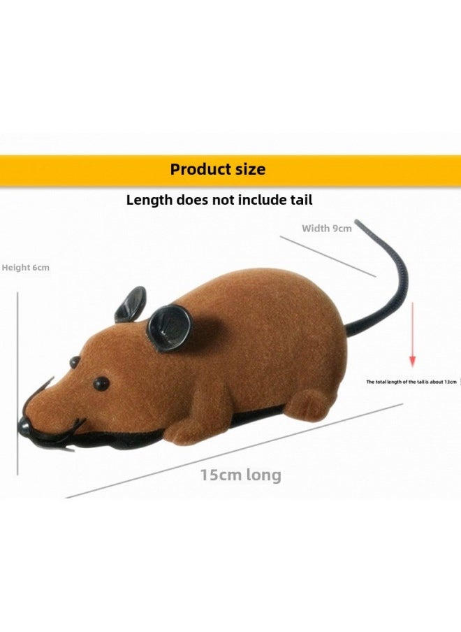 Pet Flocking Funny Cat Toy Wireless Electric Mouse Cat Interactive Trick Simulation Toy OPP-Color:211-6 Black Meat
