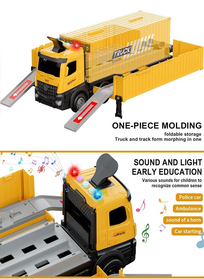 Toys Truck Crane for Kids - Truck Race Track Kids Toy Eject Car Set Excavator Bulldozer Dump Trucks Cement Truck Vehicle Easter Christmas Birthday 2+ 3 4 5 6 7 8 Years Old Boy Girl Gift