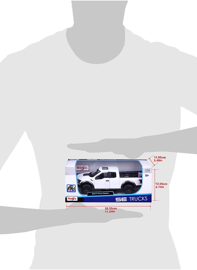 1:24 2017 Ford F-150 Raptor - White Officially Licensed Scaled Replicas of Collectible Diecast Metal Models with Exquisite Interior & Exterior Detailing for All Ages