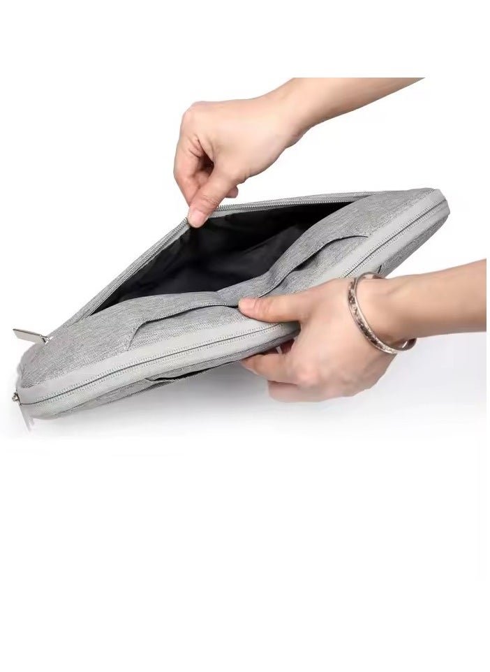 15 Inch Laptop Tablet Case, Ultra-thin Travel Handbag, Durable Business Messenger Briefcase for Men and Women, Oxford Cloth Multi-function Laptop Bag, Waterproof Laptop Storage Bag (Gray)