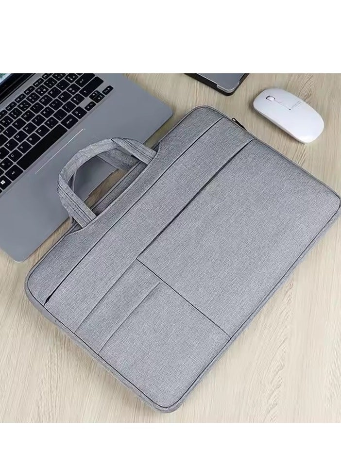 15 Inch Laptop Tablet Case, Ultra-thin Travel Handbag, Durable Business Messenger Briefcase for Men and Women, Oxford Cloth Multi-function Laptop Bag, Waterproof Laptop Storage Bag (Gray)