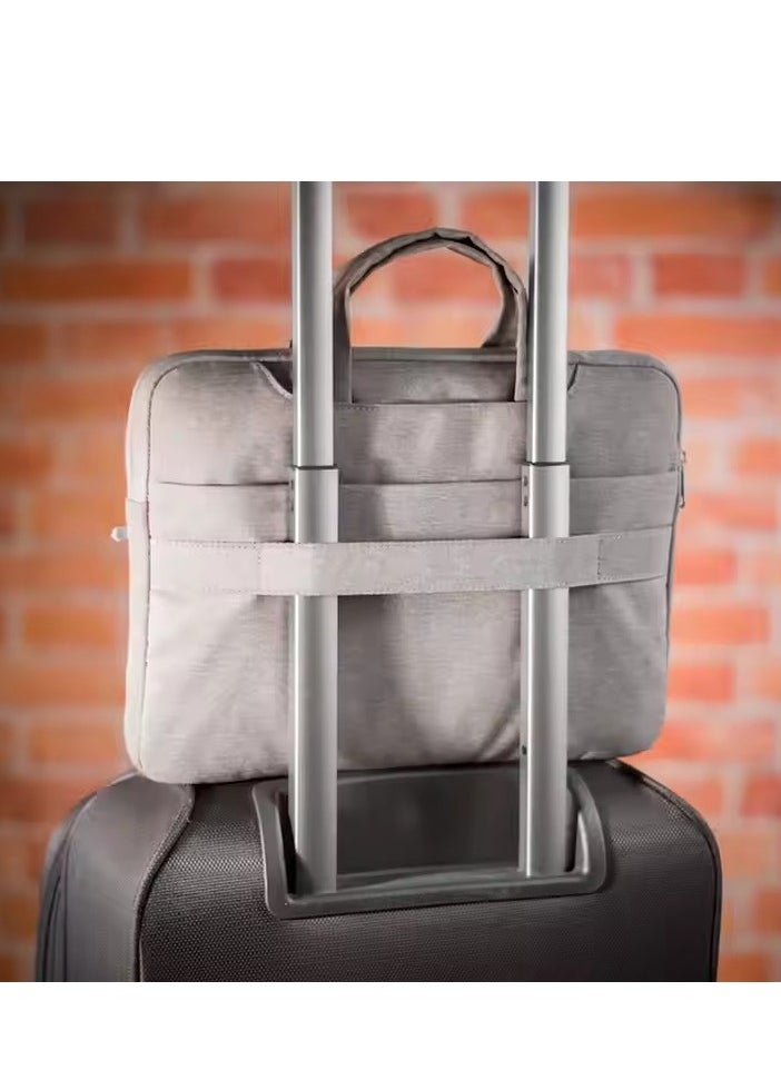 15 Inch Laptop Tablet Case, Ultra-thin Travel Handbag, Durable Business Messenger Briefcase for Men and Women, Oxford Cloth Multi-function Laptop Bag, Waterproof Laptop Storage Bag (Gray)