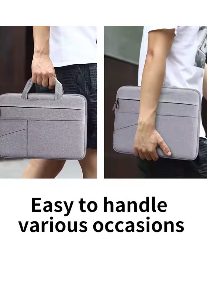 15 Inch Laptop Tablet Case, Ultra-thin Travel Handbag, Durable Business Messenger Briefcase for Men and Women, Oxford Cloth Multi-function Laptop Bag, Waterproof Laptop Storage Bag (Gray)