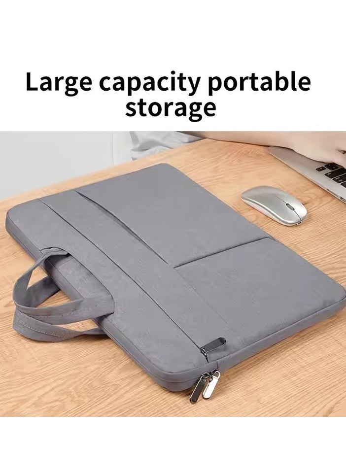 15 Inch Laptop Tablet Case, Ultra-thin Travel Handbag, Durable Business Messenger Briefcase for Men and Women, Oxford Cloth Multi-function Laptop Bag, Waterproof Laptop Storage Bag (Gray)