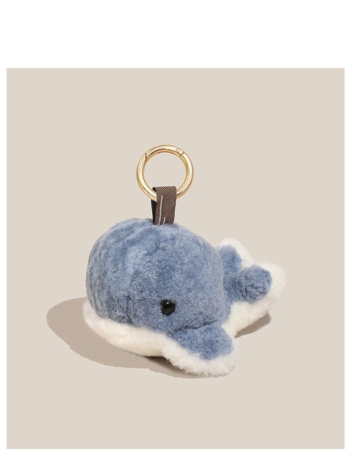 Real wool whale bag ornament