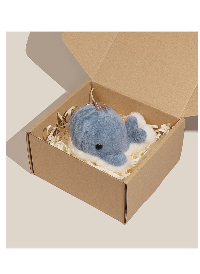 Real wool whale bag ornament