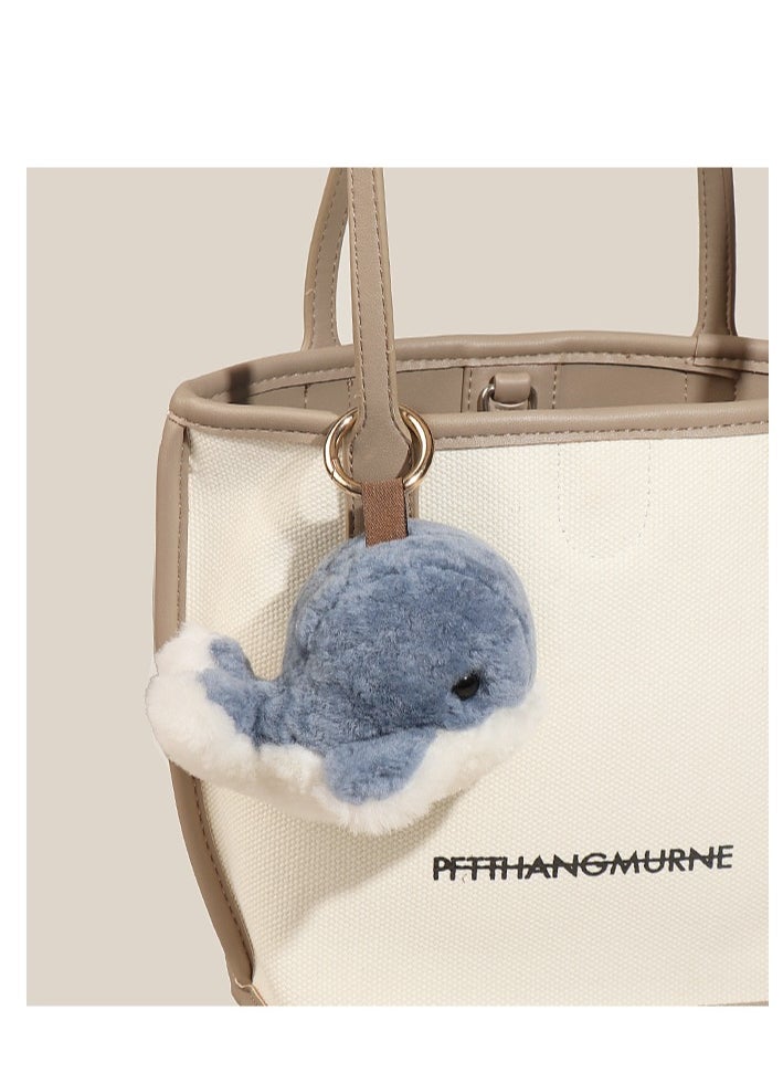Real wool whale bag ornament