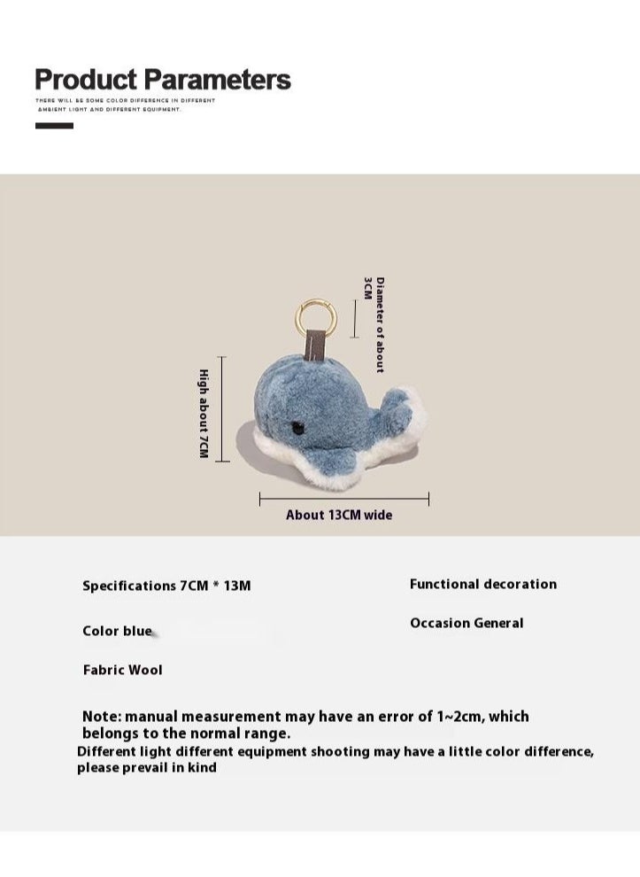 Real wool whale bag ornament