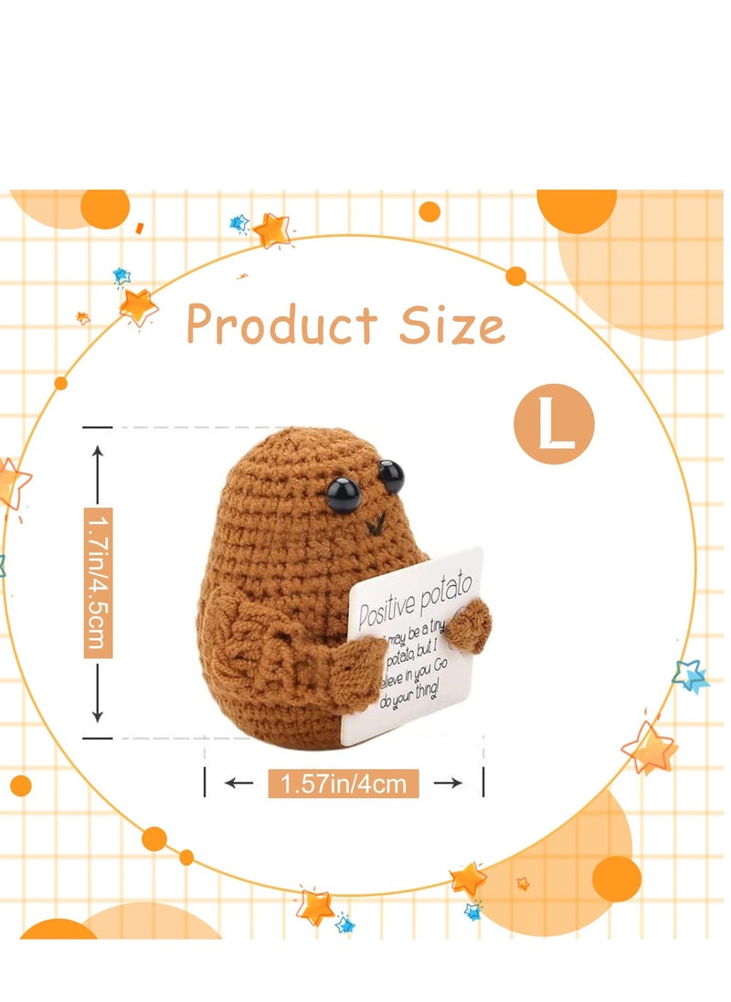 Funny Positive Potato Plush Doll for Kids and Adults, Soft Knitted Novelty Gift for Birthdays, New Year and Parties
