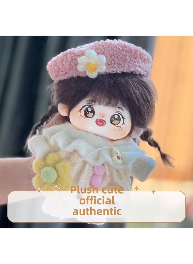 [Promotion] Cotton Doll Hair Doll Can Be Changed Girl Gift Genuine Plush Toy Doll-Specifications:Gift Box [Luxury Bone] 2 Skirts 2 Clothes Hanger Star Hangers Star Hairpin Shoes Comb Rubber Tendons Blush Sticker-Color:Sunny Random Clothes 2 8-piece Set Of Nursing Liquid Broken Shell Certificate