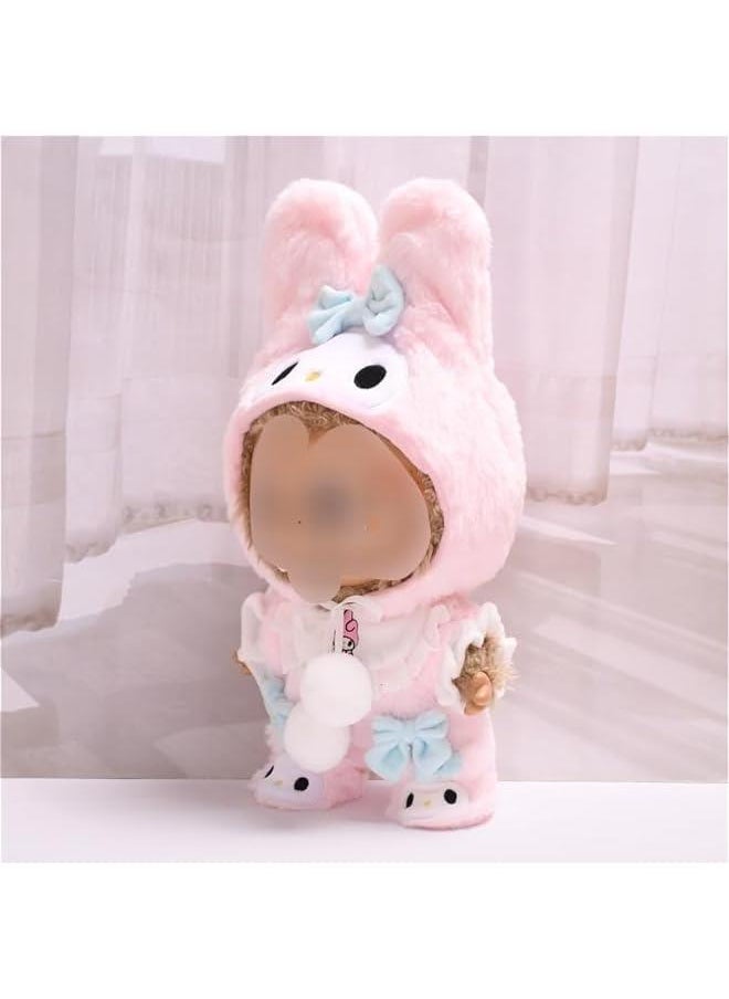 38cm Doll Clothes Suitable for 38cm /15in labubu Dolls Accessories 1romper+1scarf+1shoes+1hat No Doll
